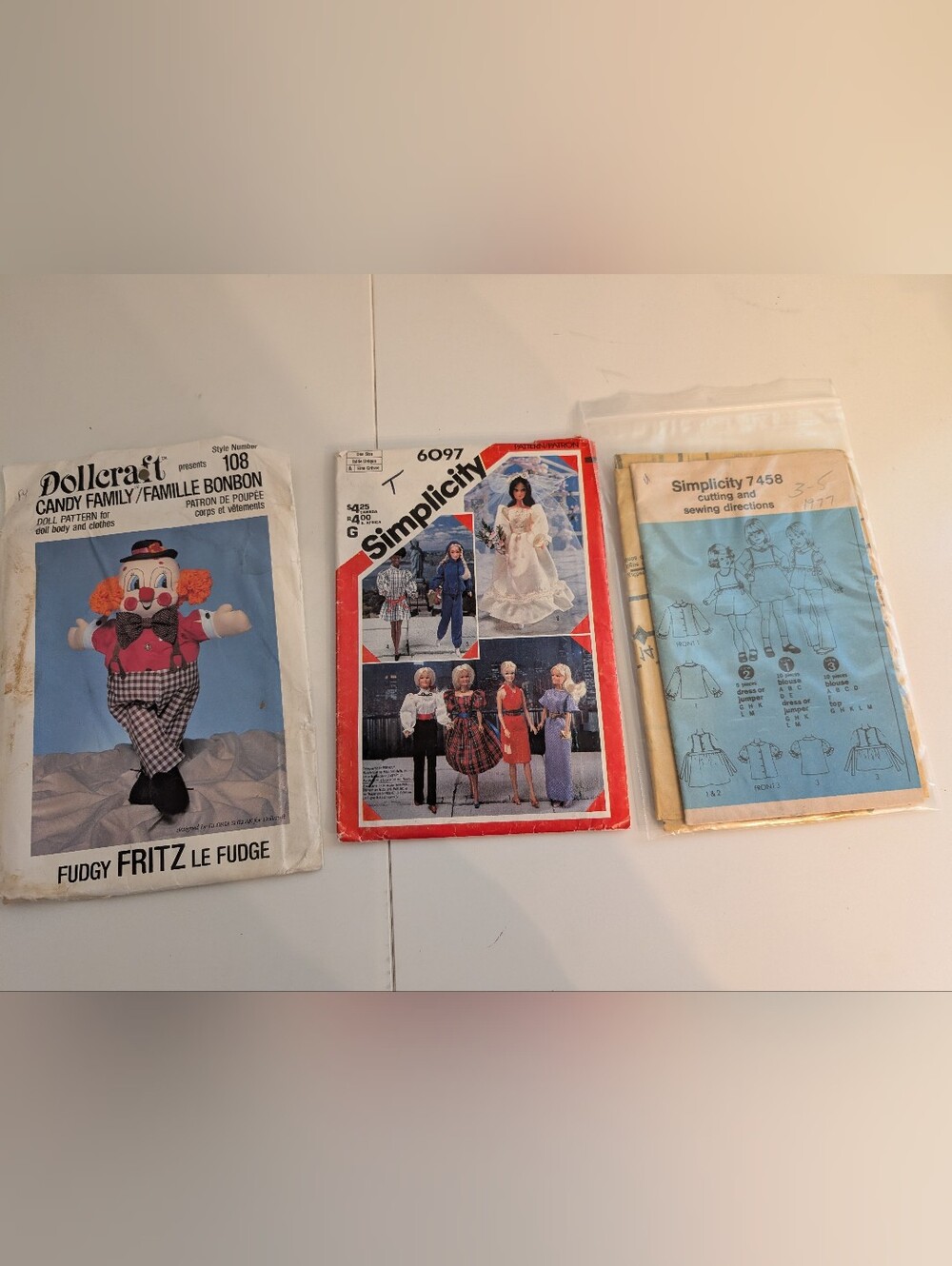 Simplicity Patterns Lot Vintage Uncut Dolls Clowns Classic